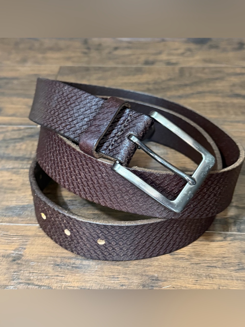 Lucky Brand Men's Brown Textured Leather Belt Size 40